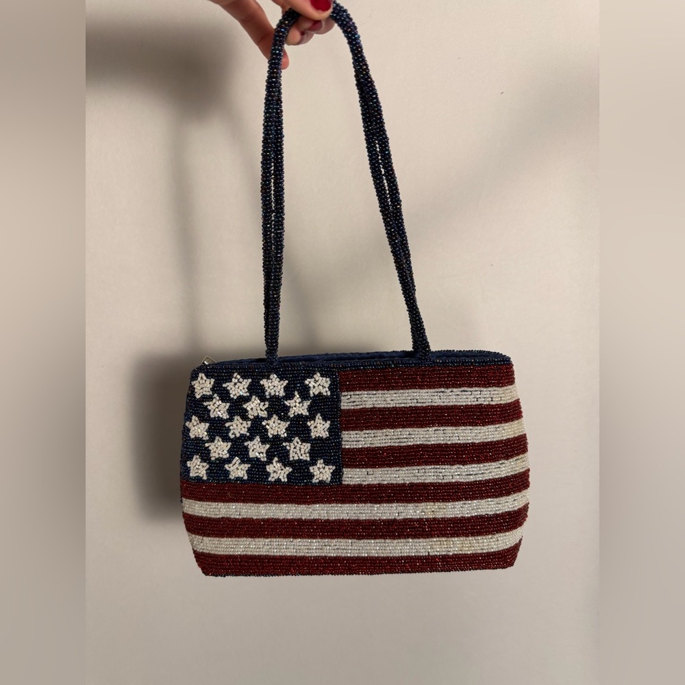Patriotic Beaded Shoulder Bag